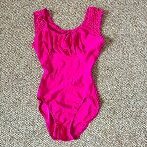 Capezio Bright Hot Pink Leotard Medium Adult Nylon Spandex Ballet Jazz Dance